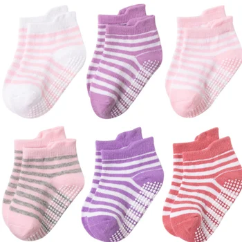 2022 Children's Socks Solid Striped Four Seasons Boy Anti Slip Newborn Baby Socks Cotton Infant Socks For Girls 0-36 Month