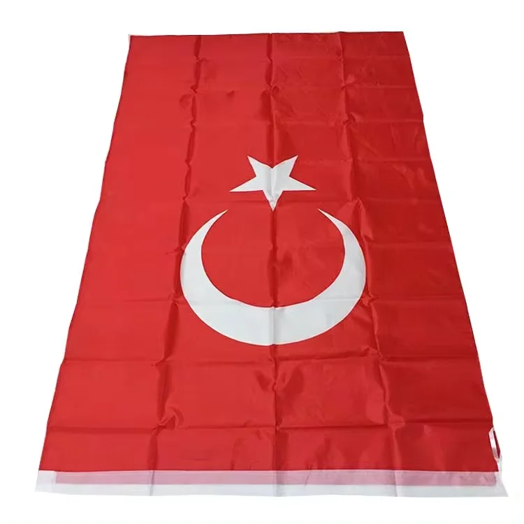 Top quality Turkey Flag Double Stitching National Flags Polyester in size 3 X 5ft