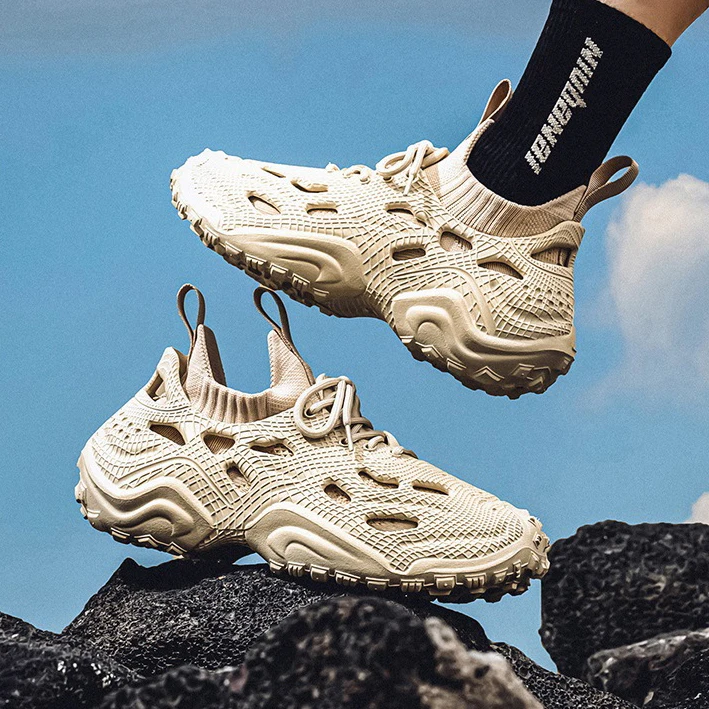 Men\'s Beige Non Slip Cloud Slides Lightweight Foam Runner Sandal Shoes mens foam runner shoes garden sandals slip quick dry - Temu  main image 4