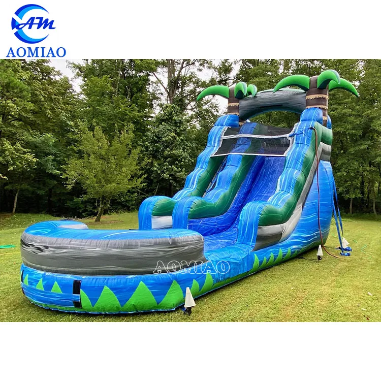 Tobogán de agua inflable con piscina pequeña, diseño profesional