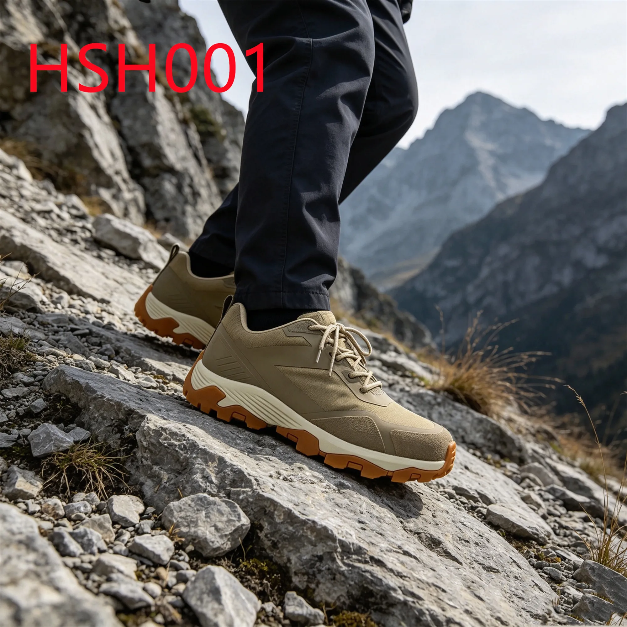 HY,mountain Crags Shock-proof EVA+rubber Sole Beige Color Hiking Boots Enthusiasts Composite Toe Hua Singh Safety Shoes HSH001