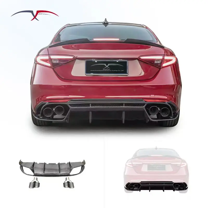 Car Body Kit Modification For Alfa Romeo Giulia 280 Rear Diffuser Regular Version Upgraded QV
