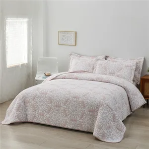 3 Pieces Luxury Bedding Quilt Sets Jacquard Yarn-Dyed Coverlet Pillow Case Set