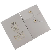 Manufacturer Supply Recycled Custom Hot Stamping Logo Envelopes with Eyelet , Mailing Packaging Paper Envelope with card