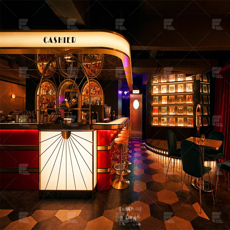 Индивидуальный дизайн со светодиодной подсветкой счетчик для музыки сумасшедшая коммерческая мебель ночного клуба