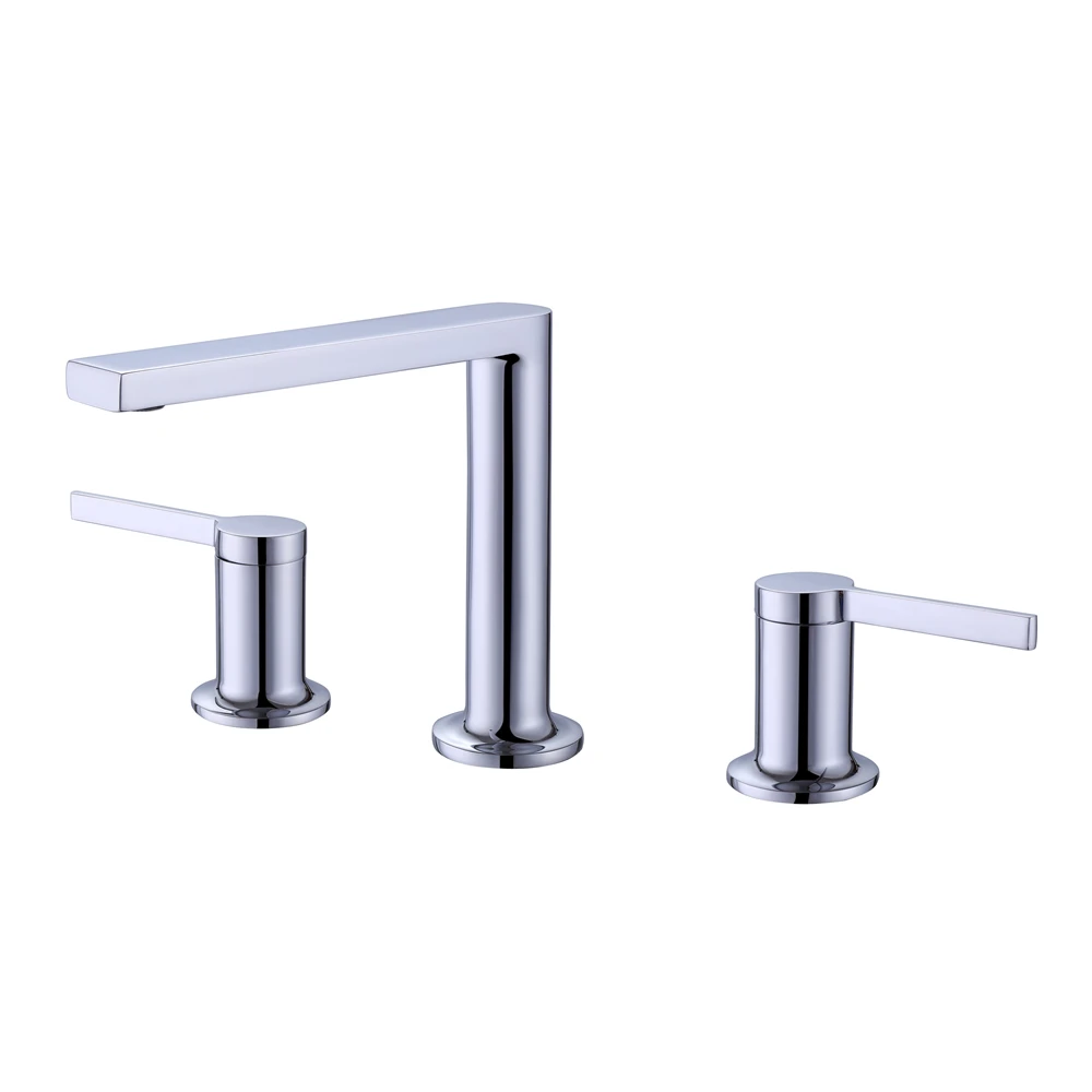 British Style Luxury Cross Handwheel Three hole Wall Mount Concealed Basin Mixer Tap Copper Mixer Sink Faucet