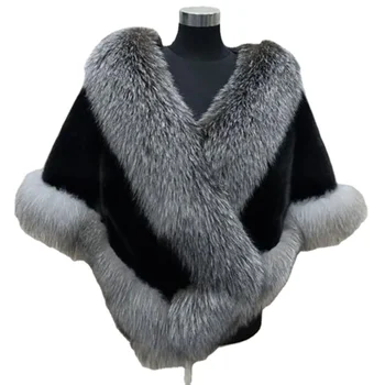 faux fur collar women's jackets coats mink fur coat cloak faux fur jacket for women