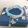 Blue butterfly-diamond inlays