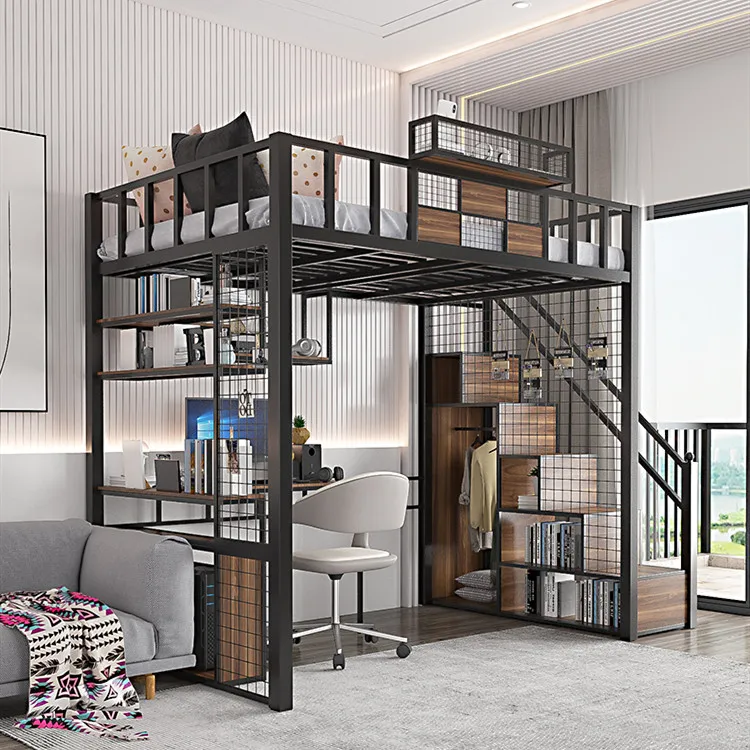 Customized Modern Bedroom Furniture Dormitory Loft Bed High Bunk Bed ...
