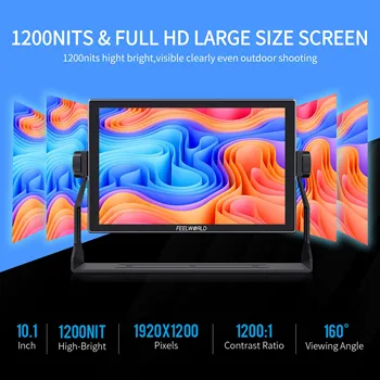 FEELWORLD S10 10.1" 12G-SDI HDMI2.0 Camera Field Monitor 1200nit High-Brightness Touchscreen for Professional Filmmakers detail image