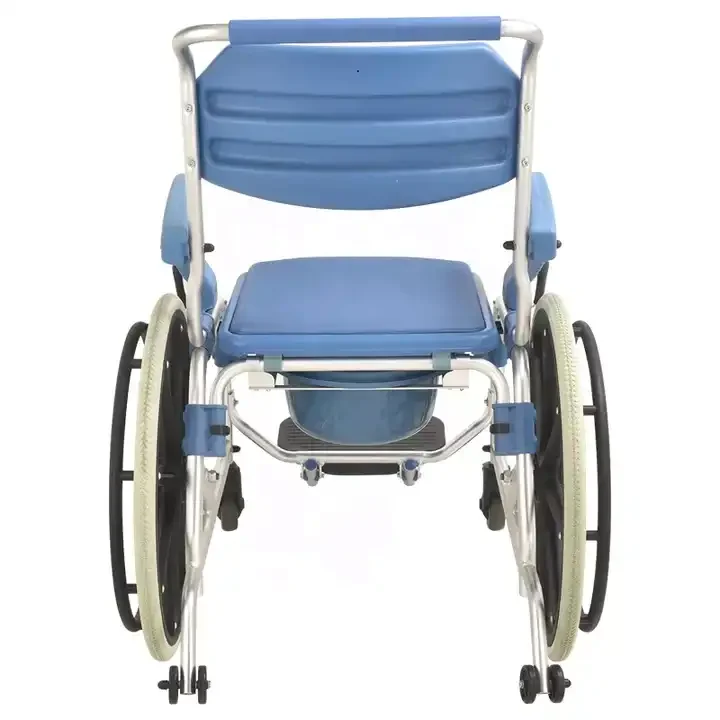 Wheeled Bathing Chair for the Disabled, Shower Chair, Toilet Chair for the Elderly Foldable Special Mobile Toilet Stool