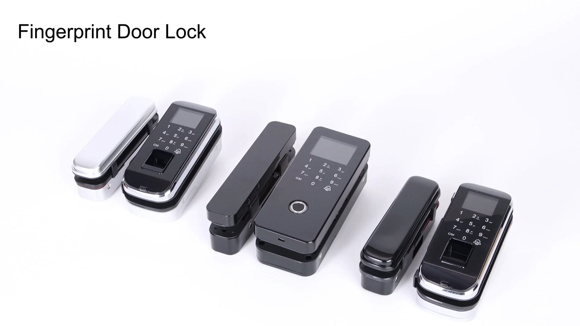 Sliding Frameless Glass Door Lock Biometric Fingerprint Door Access