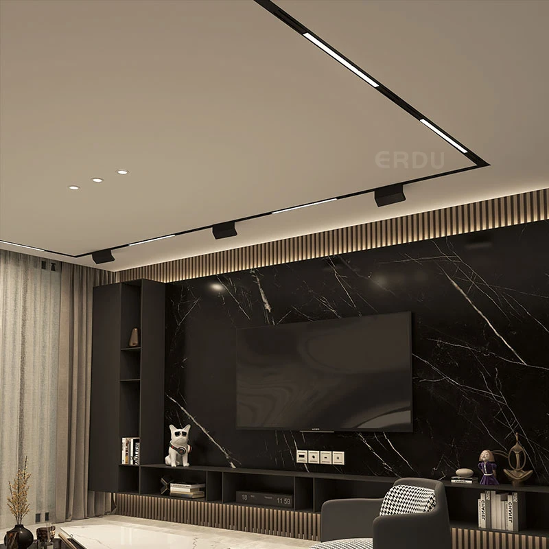 
 Светодиодная трековая система освещения, магнитная трековая поверхность, 48 В постоянного тока, Диммируемые комнатные светильники для выставочного зала, гарантия 5 лет  