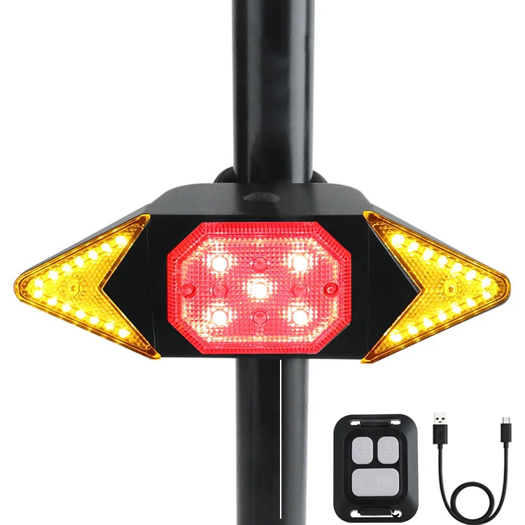 Fanale Posteriore Per Bicicletta Con Frecce E Telecomando Wireless - LED Ricaricabile USB, Impermeabile, Per Mountain Bike E Città