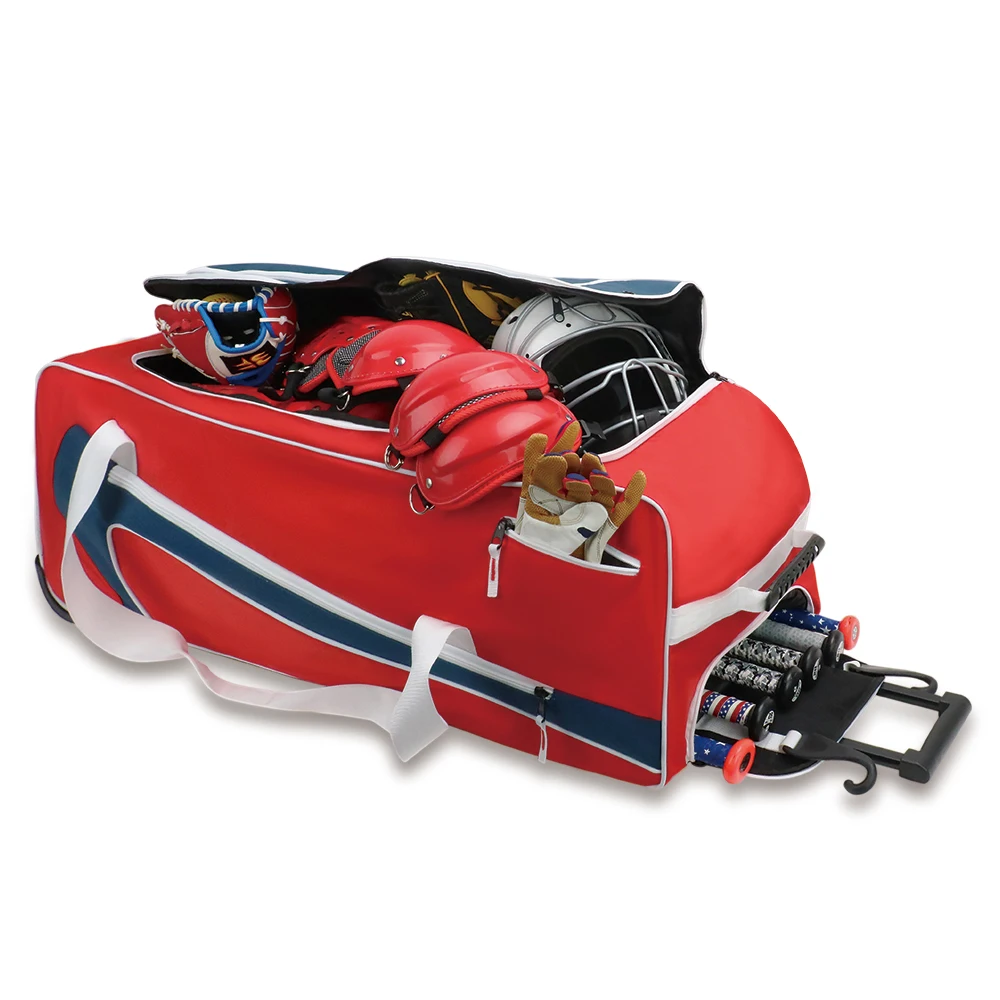Kopbags Wholesale Custom Baseball Rolling Bag Baseball Duffle Bag with Wheels
