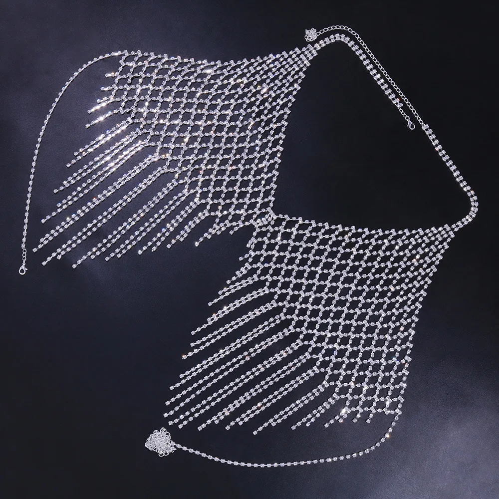 European And American Nightclubs Shiny Tassel Chest Hot Girl's Sparkle ...