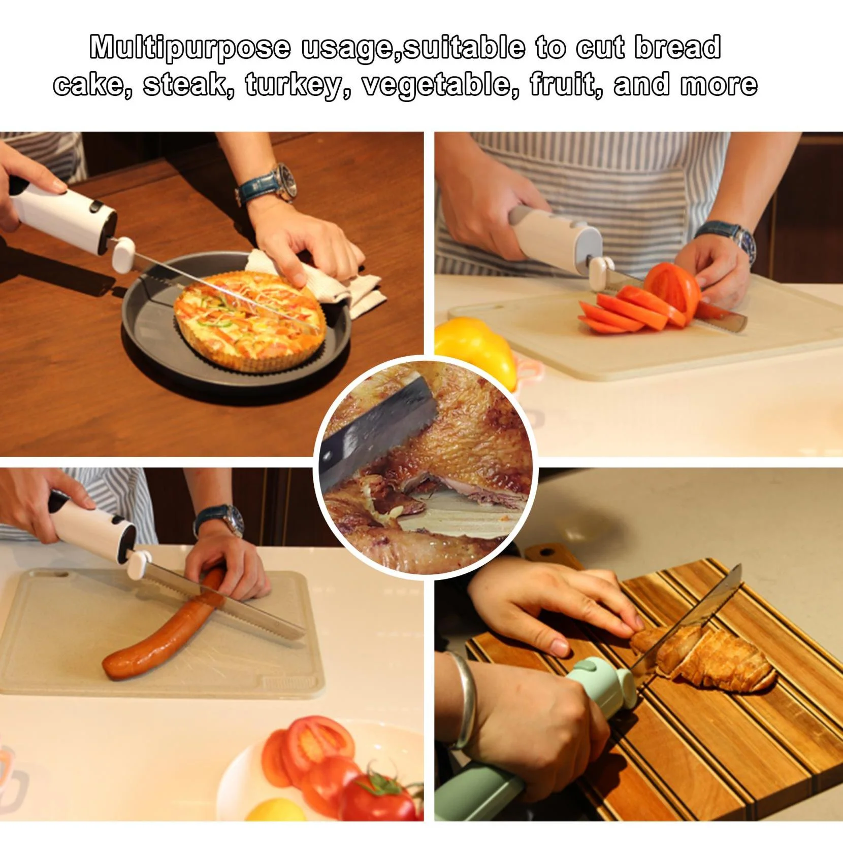 TARSHYRY Electric Knife for Carving Meat, Turkey, Bread, Bone Cutting and  More. Portable Steak Knife for Home Restaurant Picnic