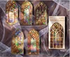 Orange-yellow stained glass window