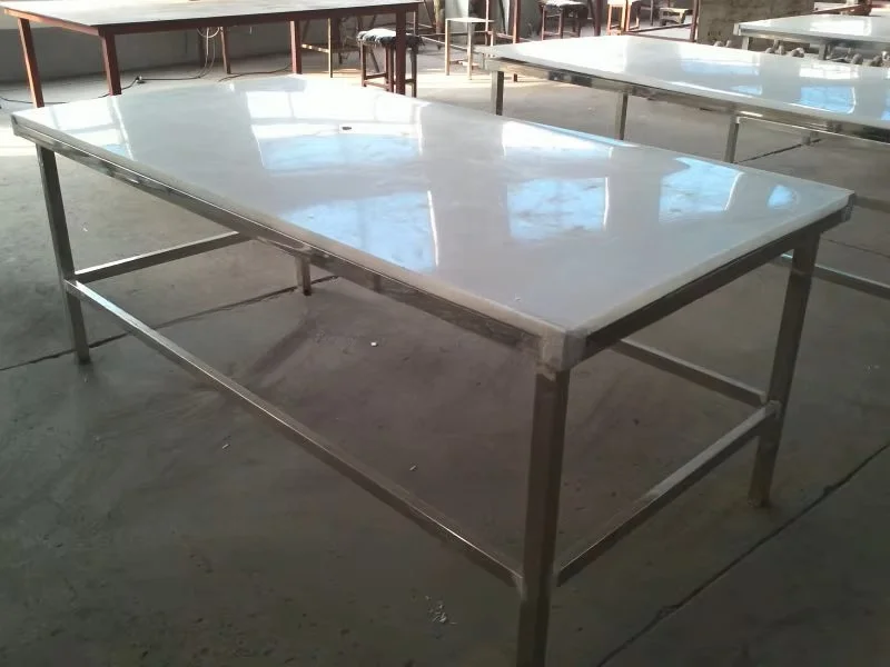 High-performance rounded stainless steel workbench for job shops