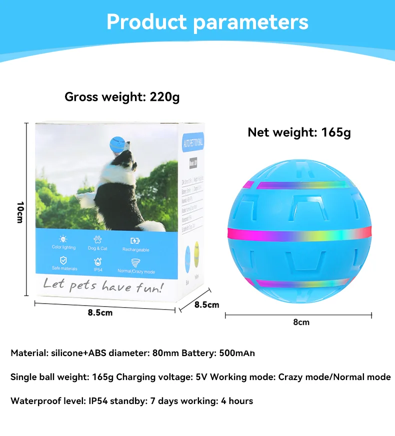 DOUGEZ Pet Electric Toy Ball Bite Resistant Teaser Dog Flash Ball Remote Control Intelligent USB Charging Toy Cat Toy manufacture