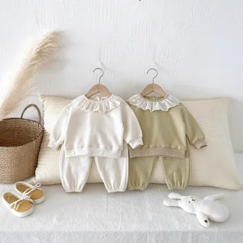 2025 Early Autumn Infant Clothes Baby Girl Casual Two Piece Set Super Cute Sweatshirt and Sweatpants Baby Suit