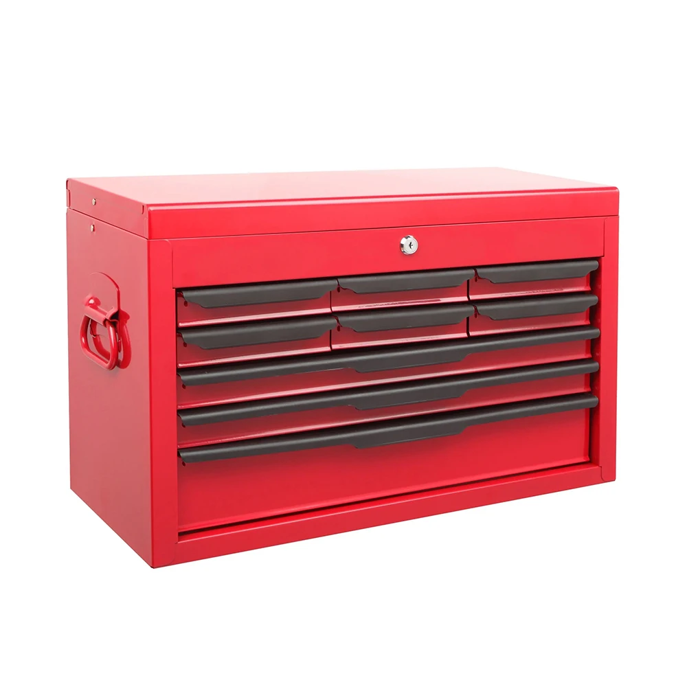 Factory Direct Supply Red 9-DRAWER HEAVY DUTY TOOL CHEST WITH BALL BEARING DRAWER SLIDES details