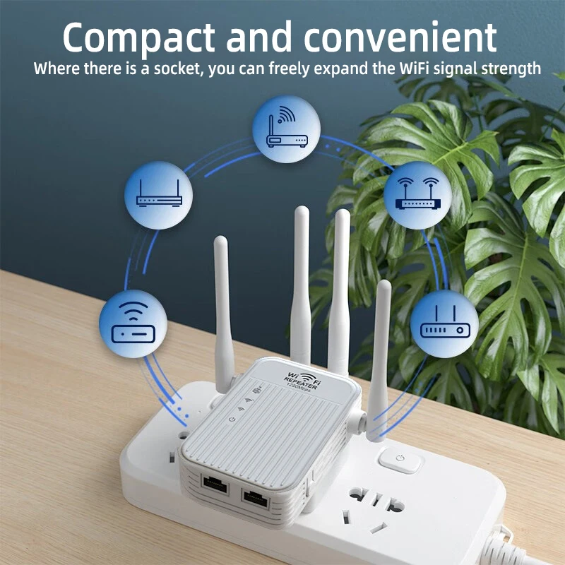 1200Mbps WiFi Extender Signal Booster for Home AC1200 Internet