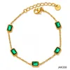 Green zirconium gold anklet A330