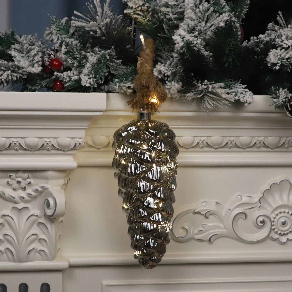 inside painted blown glass accessories christmas ornaments holiday glass pine cone ornaments