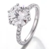 925 silver gold plated lab diamond ring