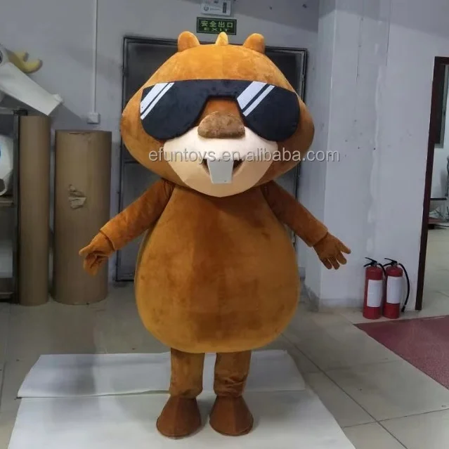 Efun MOQ 1 PC Custom Customized Plush Beaver Mascot Costumes Cartoon Animal Character Squirrel Mascot Costumes for Adults