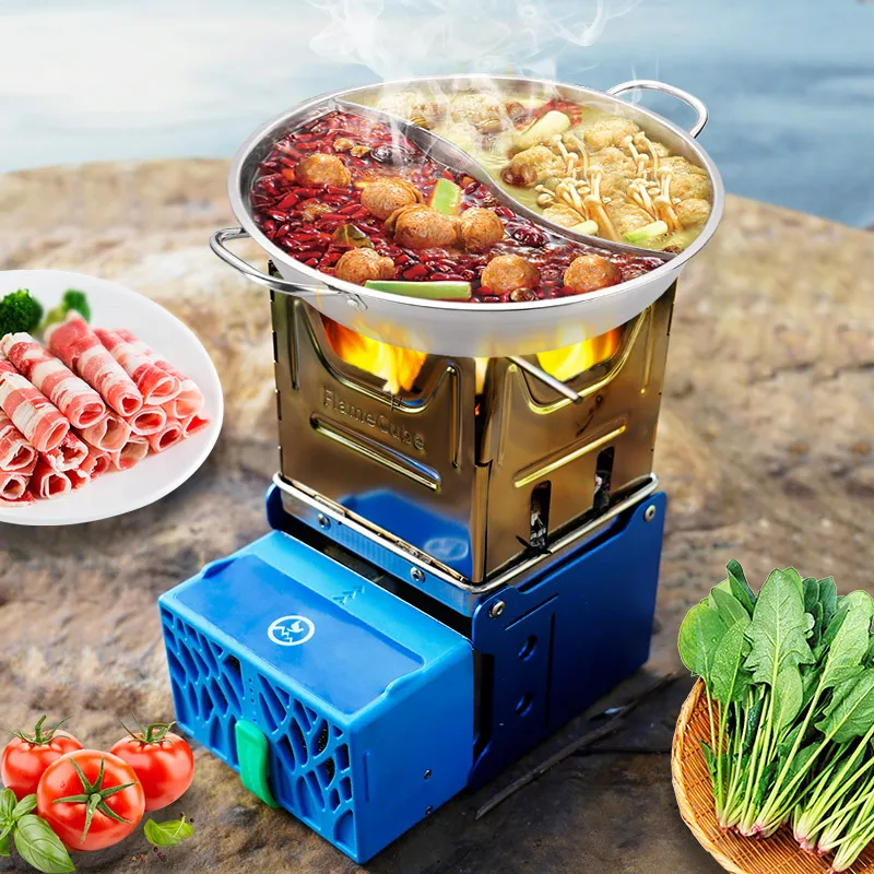 outdoor portable mini flame cube electric