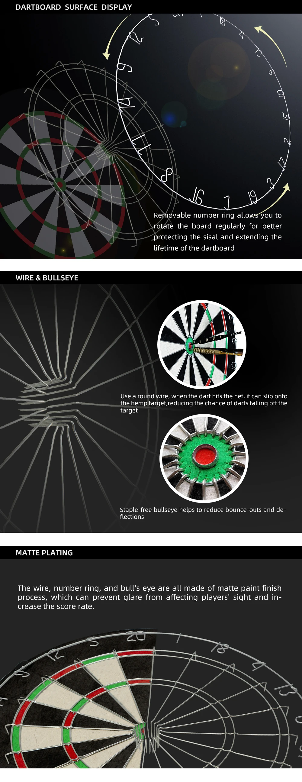 Wholesales Brazilian Sisal Bristle Dart Board,Blade Wire Dartboard,Dart