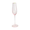 pink gold rimmed wine glass E