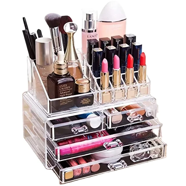 Acrylic Jewelry Box Organizer Makeup Organizer with Drawers Makeup Storage Box Lash Organizer for Lipsticks Stackable