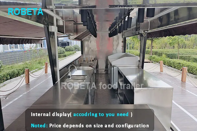 2 Level Food Trailers Fully Equipped Food Cart  Food Truck Two Story Coffee Trailer