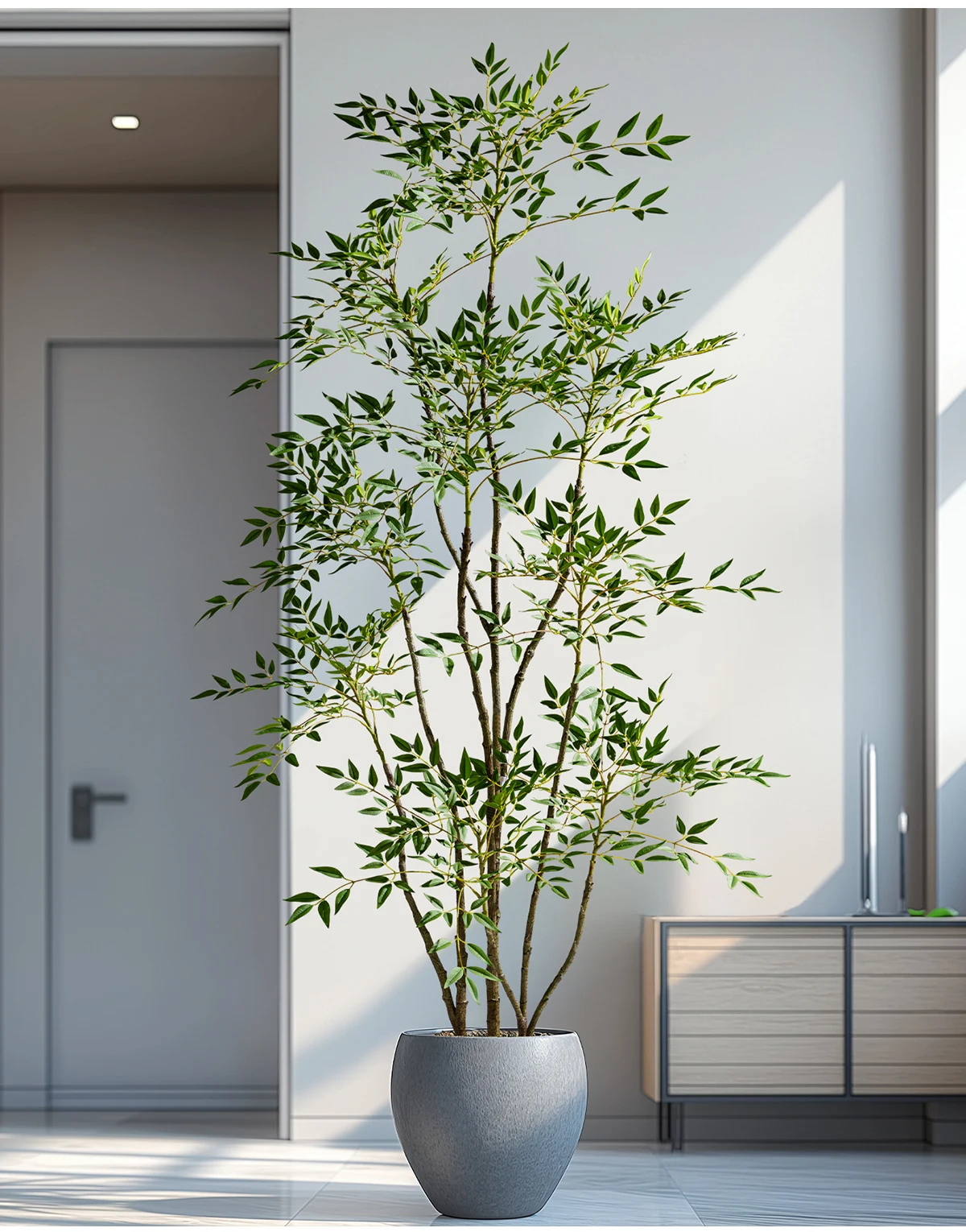 product nantian 6ft indoor large floor bamboo simulation potted faux tree plastic artificial plants for living room decoration birthday-12