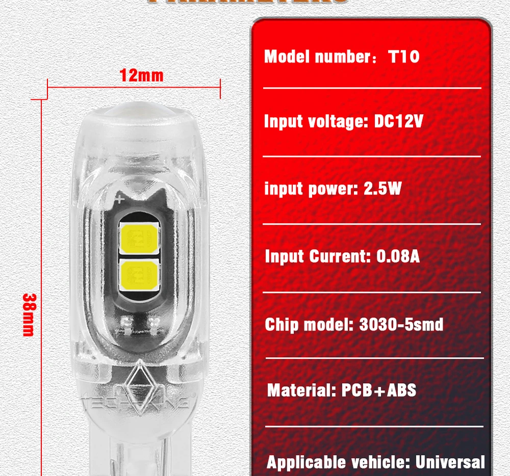 Car Led Lamp High Brightness Width Light Bulb 194 W5W Canbus 5Smd 3030 T10 Lens 12V Light Bulb