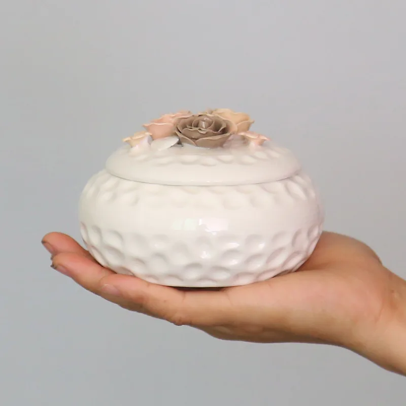 Wholesale Ceramic Three-dimensional Flower Jewelry Storage Box
