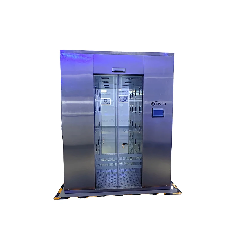 Customized stainless steel modular air shower for clean rooms with GMP air interlock and dust removal