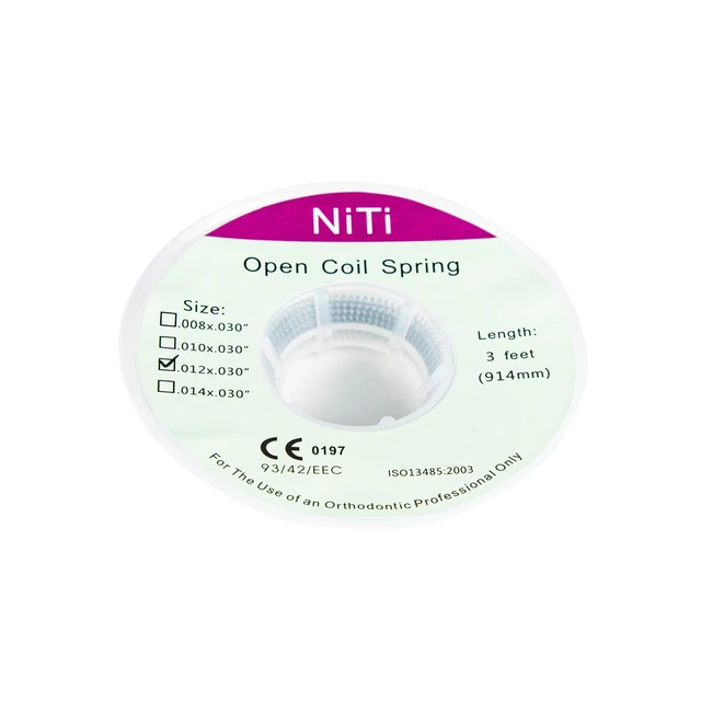 High Elasticity Nickel Titanium Open Coil Spring for Orthodontic Spacing - Multiple Sizes