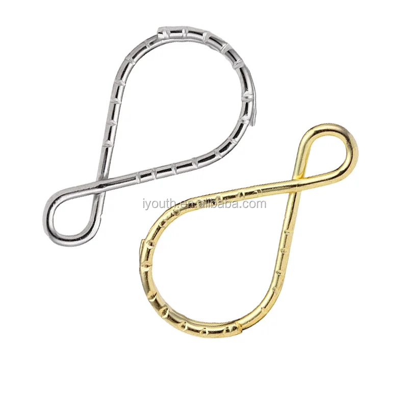 New Design Surface Pattern 8-shaped Metal Keychain Parts Various Colors Figure 8 Shape Flower Ripple Split Ring for Medal