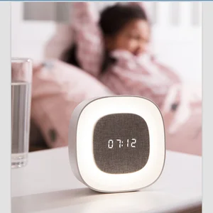 LED Display Alarm Clock, Desk Clock with Dimmer Night Light, Fabric Decoration Night Light Alarm Clock