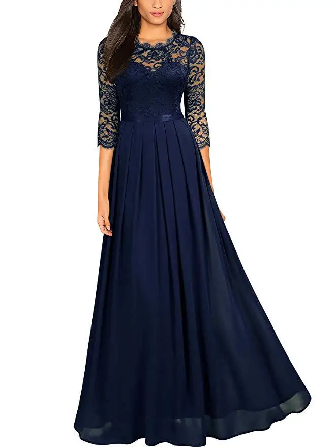 Maid Of Honor Chiffon Dress Modest Navy Blue Bridesmaid Dresses 2024  Bridesmaid Dresses Elegant Maxi Vestidos Dama De Honor