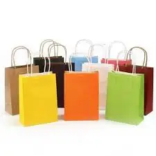 Factory Outlet Kraft Paper Bag with Handle Hot Sale Takeaway Paper Bag with logo Print