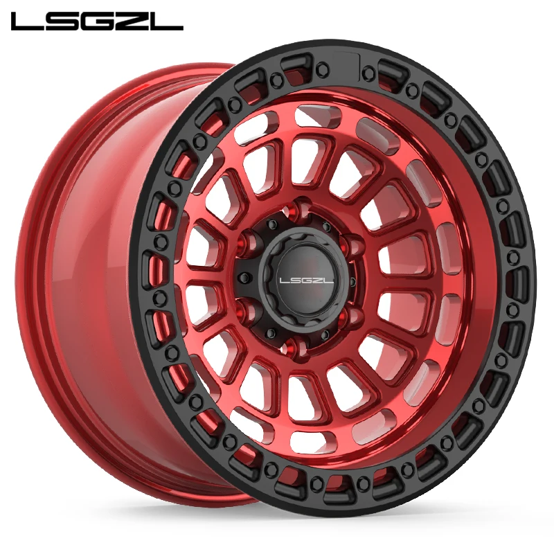 Concave Bead Lock Chrome Wheel Black Colored Off-Road Deep Dish Wheel For Ford GTR Toyota Dodge
