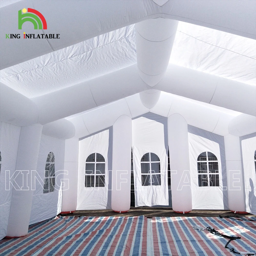 Giant White Wedding Inflatable Tents - LED Lighted Church Tents for Events