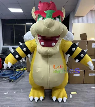 Funny cartoon character cosplay suit inflatable Bowser turtle mascot costume for adults