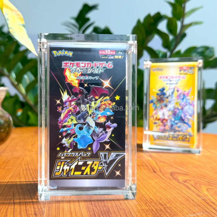 TCG Wholesale Custom Acrylic Pokemon Japanese Small Size Booster Box High  Class Vmax Cards Display Case for Shiny V All Stars