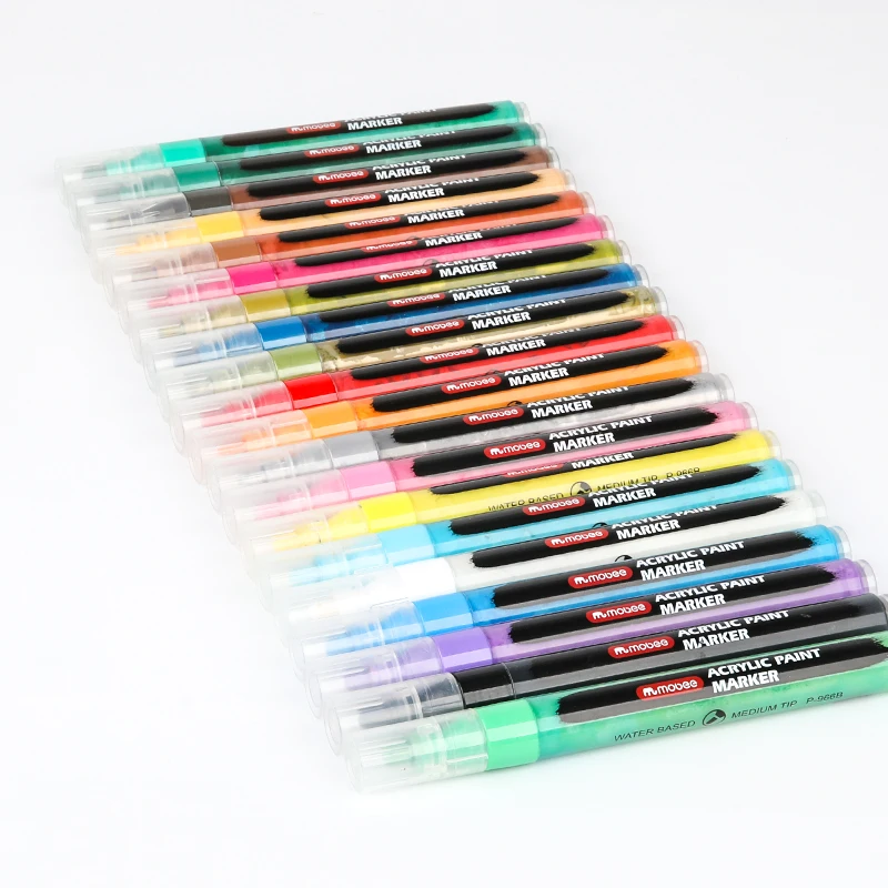 Mobee P-966B-20 Custom Logo Large Capacity Water-based Acrylic Paint Marker Pen Set for Student Drawing